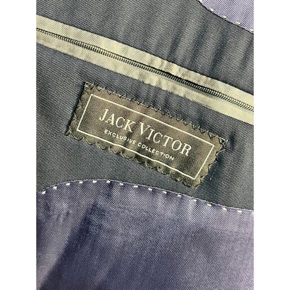 Jack Victor Blazer Suit Jacket Coat 3Sixty5 Two Button Wool Navy Blue Mens 48 L‎ - Picture 12 of 15